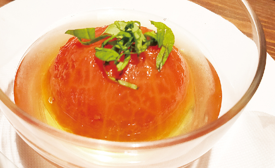 ローストポークと千切り野菜のサラダ市川特産 梨とトマトのドレッシング